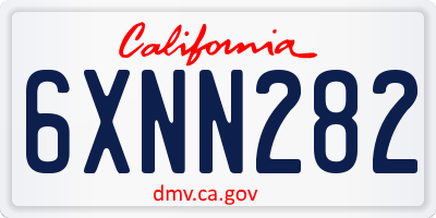 CA license plate 6XNN282