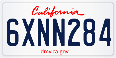 CA license plate 6XNN284