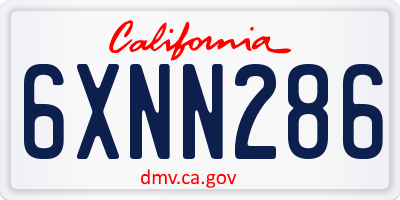 CA license plate 6XNN286