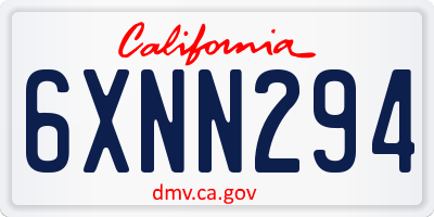 CA license plate 6XNN294
