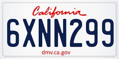 CA license plate 6XNN299