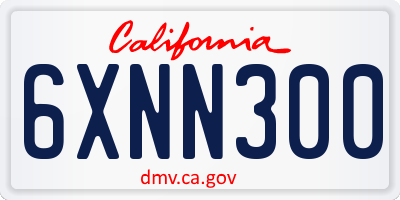 CA license plate 6XNN300