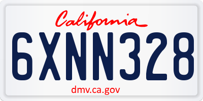 CA license plate 6XNN328