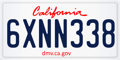 CA license plate 6XNN338