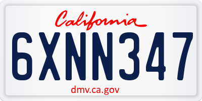 CA license plate 6XNN347