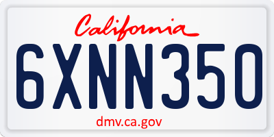 CA license plate 6XNN350