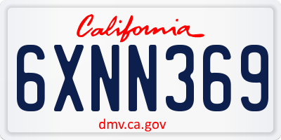 CA license plate 6XNN369