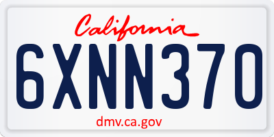 CA license plate 6XNN370