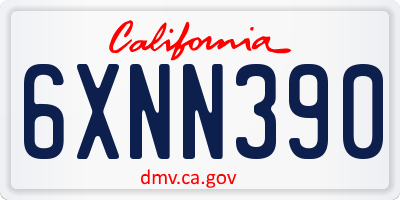 CA license plate 6XNN390