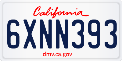 CA license plate 6XNN393