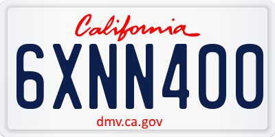 CA license plate 6XNN400