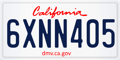 CA license plate 6XNN405