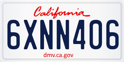 CA license plate 6XNN406