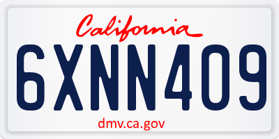 CA license plate 6XNN409