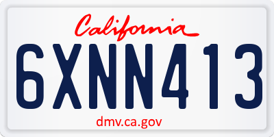 CA license plate 6XNN413