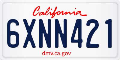 CA license plate 6XNN421