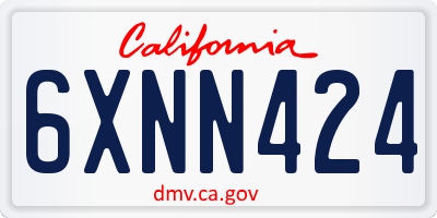 CA license plate 6XNN424