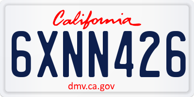 CA license plate 6XNN426