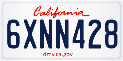 CA license plate 6XNN428