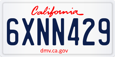 CA license plate 6XNN429