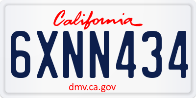 CA license plate 6XNN434
