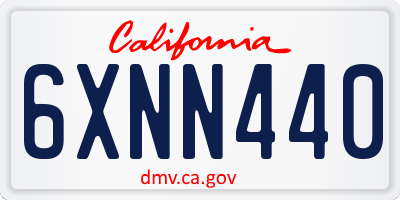 CA license plate 6XNN440