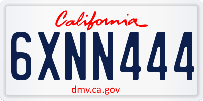 CA license plate 6XNN444