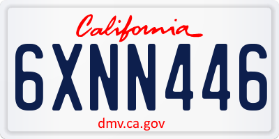 CA license plate 6XNN446