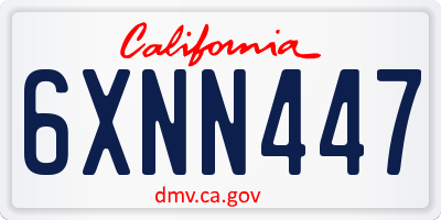 CA license plate 6XNN447