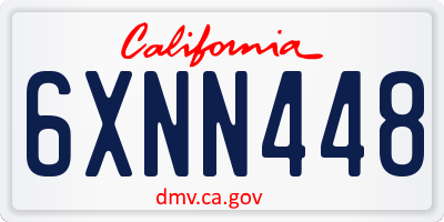 CA license plate 6XNN448