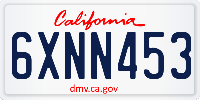 CA license plate 6XNN453