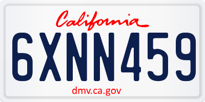 CA license plate 6XNN459