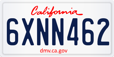 CA license plate 6XNN462