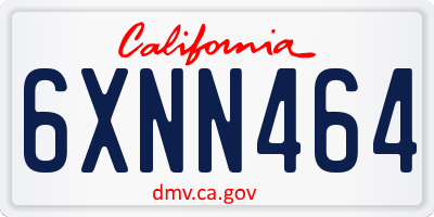 CA license plate 6XNN464