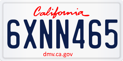 CA license plate 6XNN465