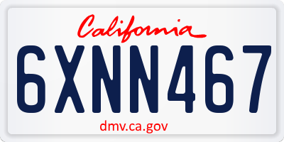 CA license plate 6XNN467