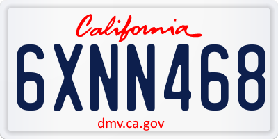 CA license plate 6XNN468