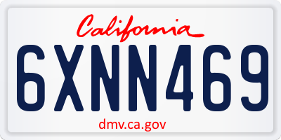 CA license plate 6XNN469