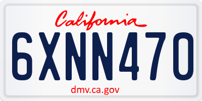 CA license plate 6XNN470