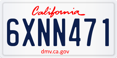 CA license plate 6XNN471