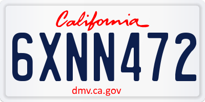 CA license plate 6XNN472