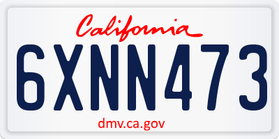 CA license plate 6XNN473
