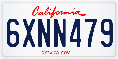 CA license plate 6XNN479