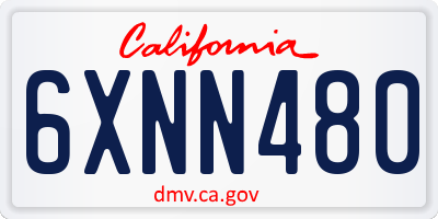 CA license plate 6XNN480
