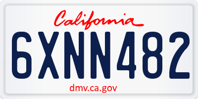 CA license plate 6XNN482