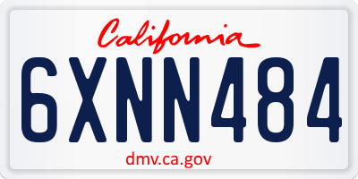 CA license plate 6XNN484