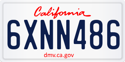CA license plate 6XNN486