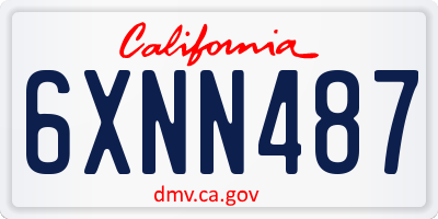 CA license plate 6XNN487