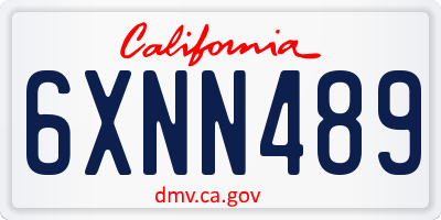 CA license plate 6XNN489