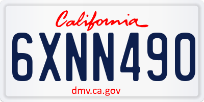 CA license plate 6XNN490